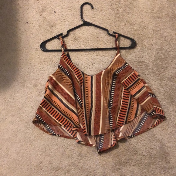 Jungle themed flowy crop tank - size Small - Picture 2 of 2
